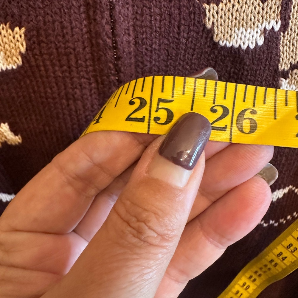 In Bloom Brown Zip Up Sweater with Dog Design - Picture 8 of 8